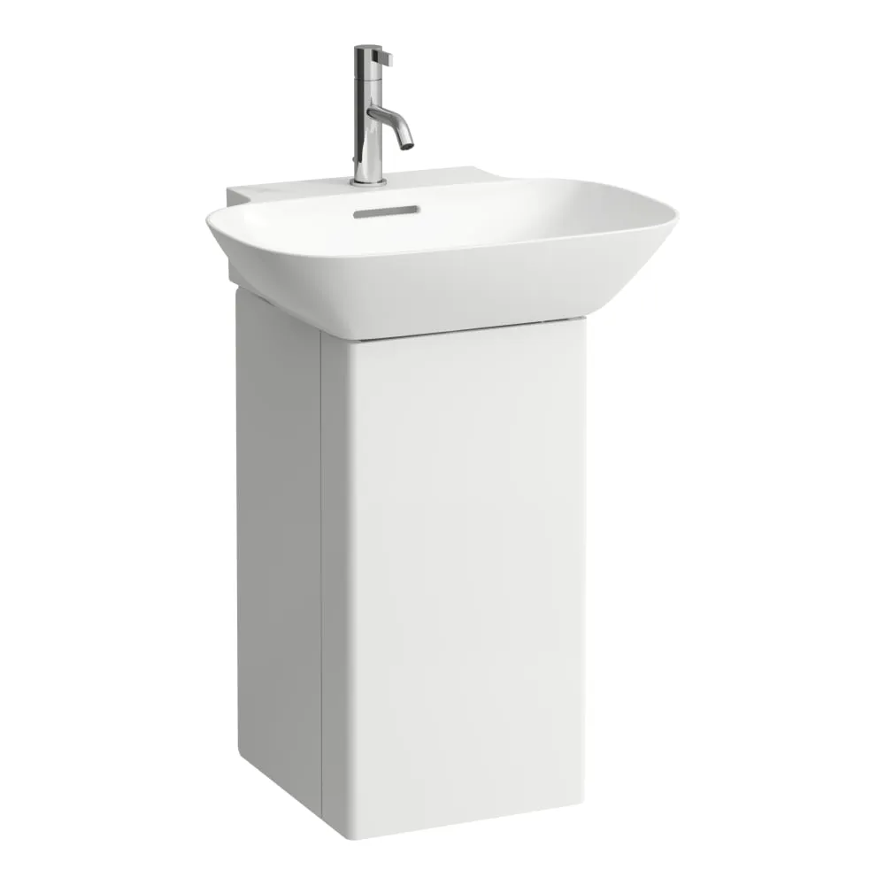 LAUFEN INO Waschtischunterbau, 1 Aluminium-Tür, Scharnier links, mit 2 Ablagen in der Tür, 1 Ablage im Korpus, passend zu Waschtisch H810302 320 x 340 x 605 mm #H4253510301701 - 170 - Weiß matt