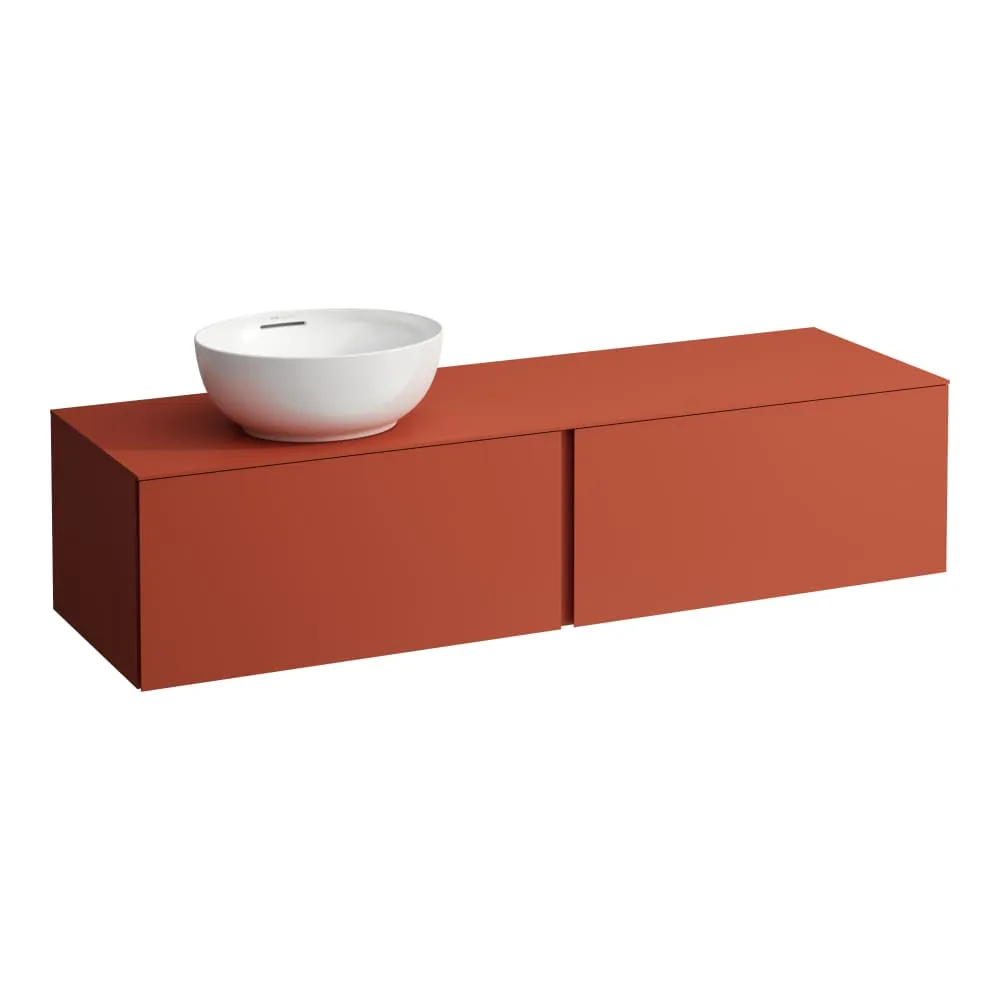 LAUFEN ILBAGNOALESSI Schubladenelement 1600, 2 Schubladen, Ausschnitt links, passend zu Waschtisch H818975/6, H818977/8 1600 x 500 x 370 mm #H4303520972701 - 269 - Terracotta