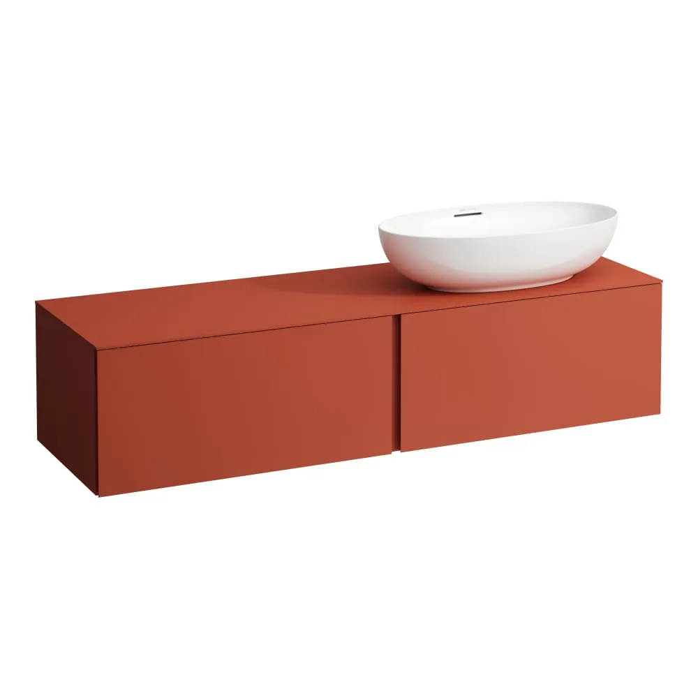 LAUFEN ILBAGNOALESSI Schubladenelement 1600, 2 Schubladen, Ausschnitt rechts, passend zu Waschtisch H818975/6, H818977/8 1600 x 500 x 370 mm #H4303530972691 - 269 - Terracotta