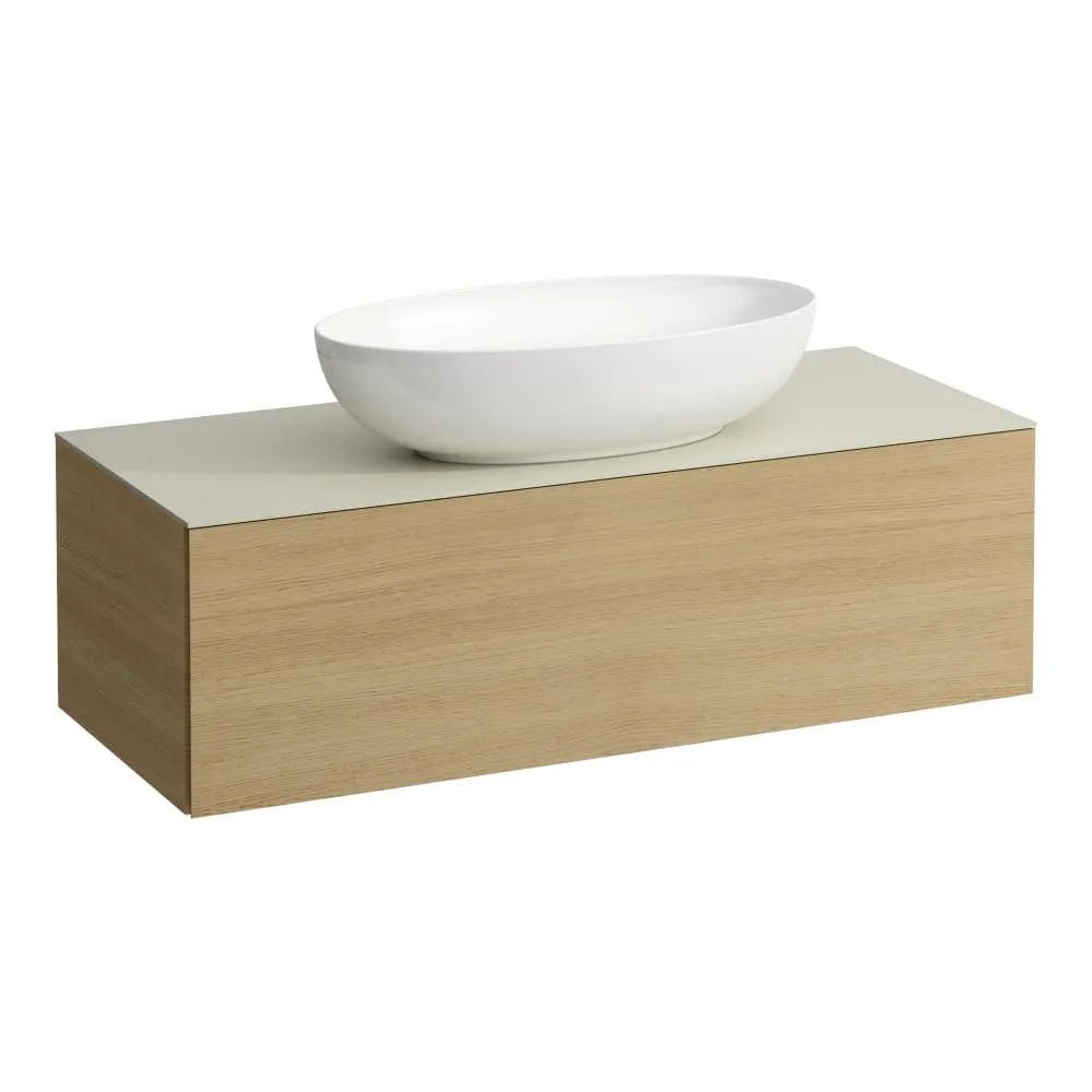 LAUFEN ILBAGNOALESSI Schubladenelement 1200, 1 Schublade, Ausschnitt mitte, Calce Avorio Top, passend zu Waschtisch H818975/6, H818977/8 1200 x 500 x 370 mm #H4313110972601 - 250 - Eiche hell