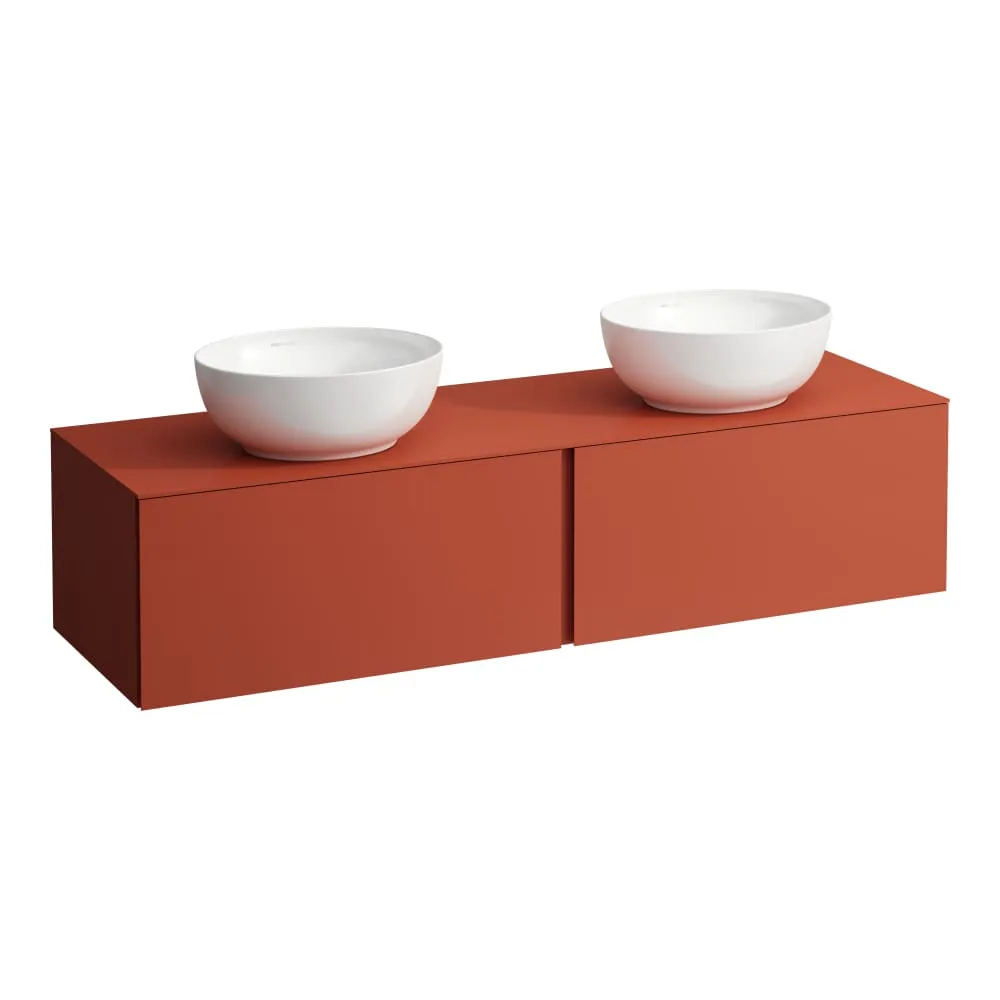 LAUFEN ILBAGNOALESSI Schubladenelement 1600, 2 Schubladen, Ausschnitt links und rechts, passend zu Waschtisch H818975/6, H818977/8 1600 x 500 x 370 mm #H4303540972701 - 269 - Terracotta