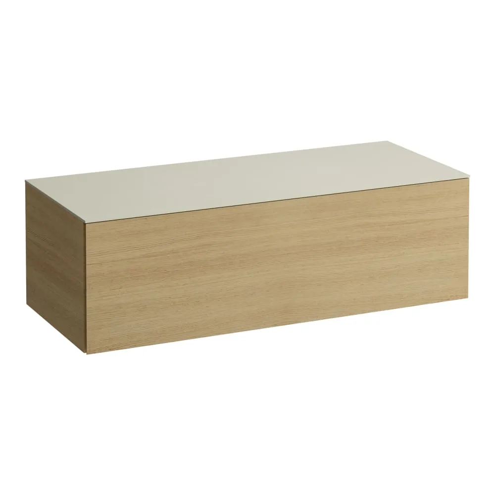 LAUFEN ILBAGNOALESSI Schubladenelement 1200, 1 Schublade, ohne Ausschnitt, Calce Avorio Top 1200 x 500 x 370 mm #H4313000979991 - 250 - Eiche hell