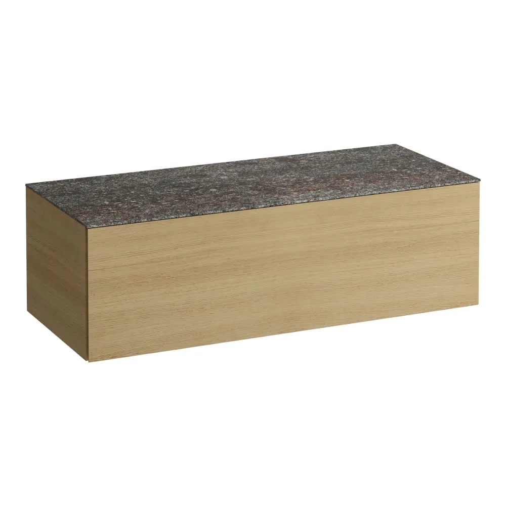 LAUFEN ILBAGNOALESSI Schubladenelement 1200, 1 Schublade, ohne Ausschnitt, Marrone Naturale Top 1200 x 500 x 370 mm #H4323000972601 - 250 - Eiche hell