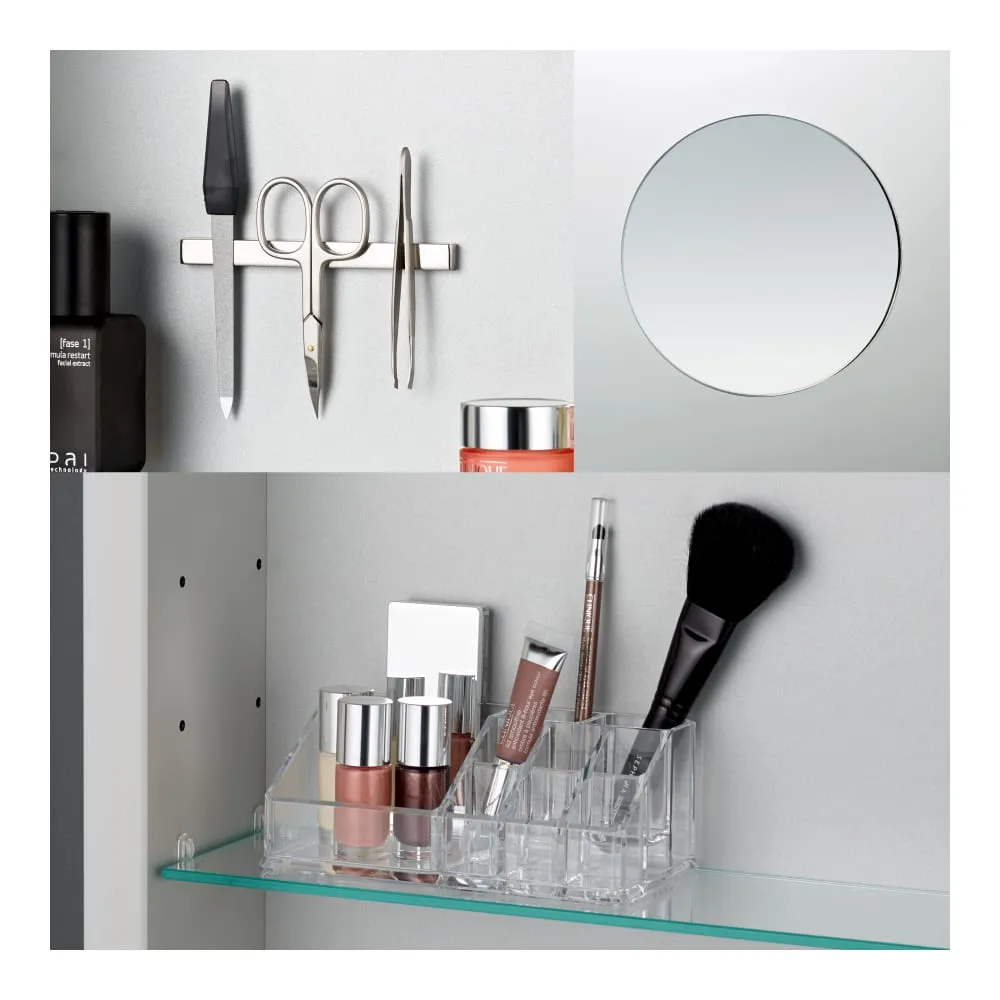 LAUFEN FRAME 25 Accessoire-Set, bestehend aus Kosmetik-Spiegel, Magnetleiste und Aufbewahrungsschale aus transparentem Kunststoff 190 x 100 x 130 mm #H4906009000001