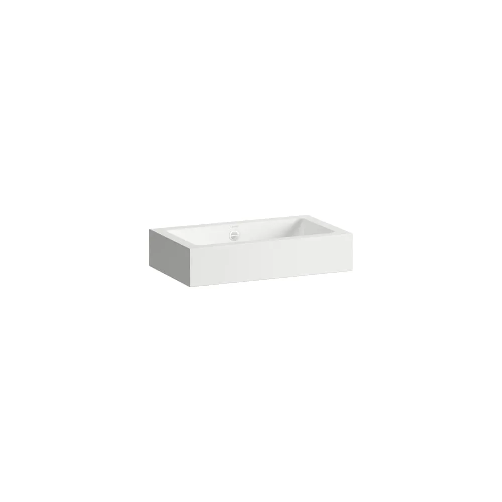 LAUFEN CLASSICS Waschtisch, wandhängend, aus Vitreon Stahl, ohne Armaturenbank, ohne Hahnloch, mit Überlauf, inklusive Befestigungsset, Überlaufgarnitur 585 x 347 x 135 mm #H510CL30001091 - 000 - Weiß