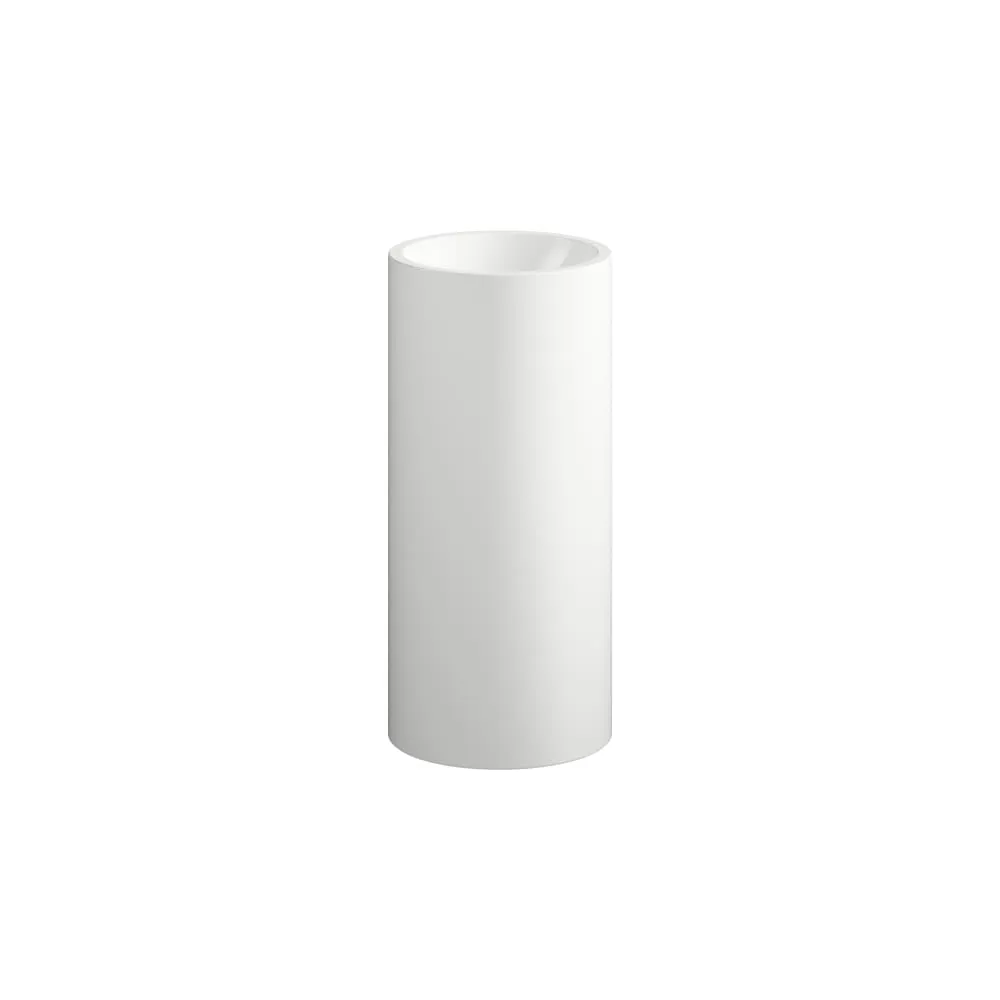 LAUFEN FORM Bodenstehender Waschtisch, mit Wandanbinding, aus Vitreon Stahl, ohne Armaturenbank, ohne Hahnloch, ohne Überlauf, inklusive Befestigungsset, Schaftventil 404 x 444 x 900 mm #H511FM60001121 - 000 - Weiß