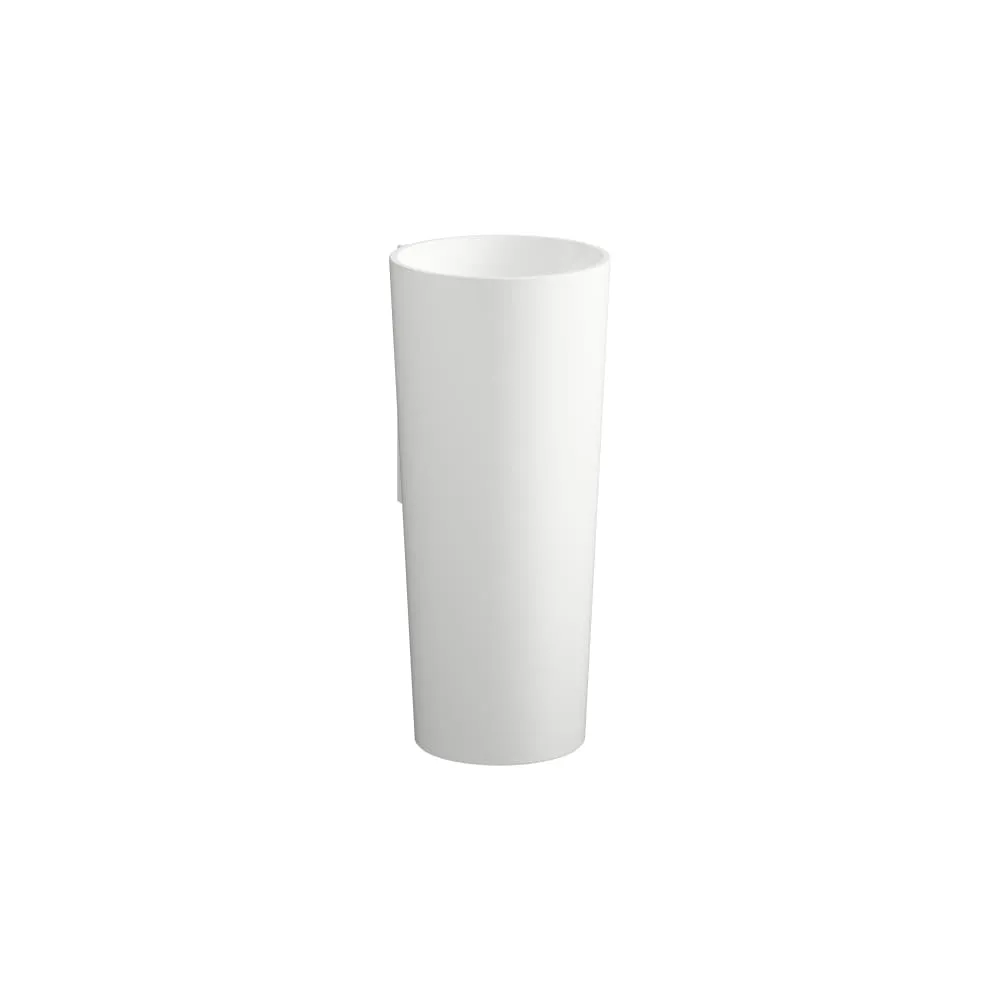 LAUFEN SCOPIO Bodenstehender Waschtisch, mit Wandanbinding, aus Vitreon Stahl, mit Armaturenbank, mit einem Hahnloch, mittig, ohne Überlauf, inklusive Befestigungsset, Schaftventil 400 x 500 x 900 mm #H511CO47571111 - 000 - Weiß