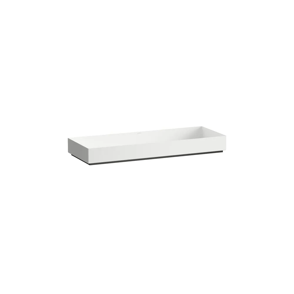 LAUFEN METAPHOR Waschtisch-Schale, aus Vitreon Stahl, ohne Armaturenbank, ohne Hahnloch, ohne Überlauf, inklusive Befestigungsset, Schaftventil, Distanzrahmen schwarz 1000 x 375 x 115 mm #H512ME80001121 - 000 - Weiß