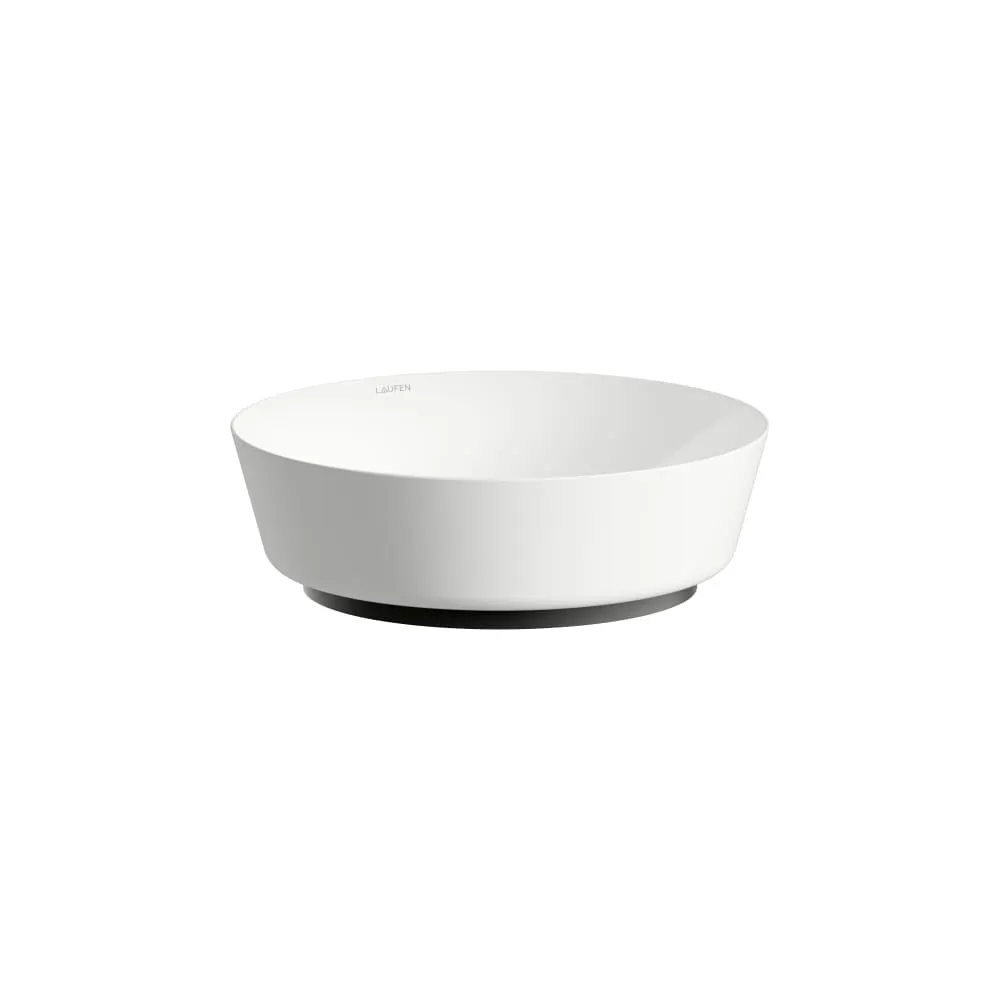 LAUFEN SCOPIO Waschtisch-Schale, aus Vitreon Stahl, ohne Armaturenbank, ohne Hahnloch, ohne Überlauf, inklusive Befestigungsset, Schaftventil, Distanzring schwarz 375 x 375 x 115 mm #H512CO37161121 - 000 - Weiß