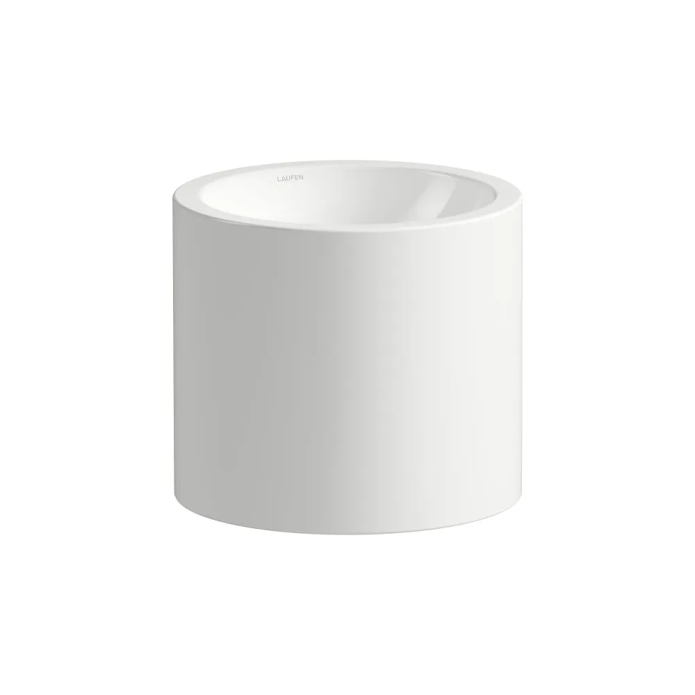 LAUFEN FORM Waschtisch, wandhängend, aus Vitreon Stahl, ohne Armaturenbank, ohne Hahnloch, ohne Überlauf, inklusive Befestigungsset, Schaftventil 329 x 347 x 290 mm #H515FM20001121 - 000 - Weiß