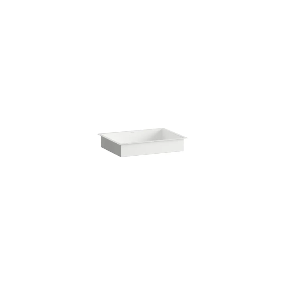 LAUFEN METAPHOR Einbauwaschtisch von unten, aus Vitreon Stahl, ohne Armaturenbank, ohne Hahnloch, ohne Überlauf, inklusive Befestigungsset, Schaftventil 544 x 419 x 111 mm #H513ME50001121 - 000 - Weiß