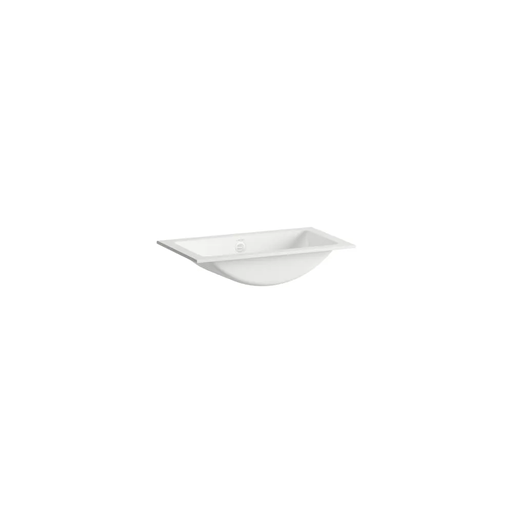 LAUFEN CLASSICS Einbauwaschtisch von oben, aus Vitreon Stahl, ohne Armaturenbank, ohne Hahnloch, mit Überlauf, inklusive Befestigungsset, Überlaufgarnitur 585 x 347 x 143 mm #H517CL30001091 - 000 - Weiß