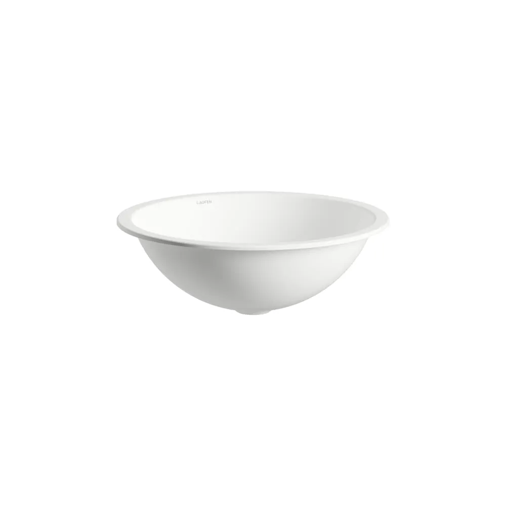 LAUFEN FORM Einbauwaschtisch von unten, aus Vitreon Stahl, ohne Armaturenbank, ohne Hahnloch, ohne Überlauf, inklusive Befestigungsset 450 x 450 x 159 mm #H513FM50001121 - 000 - Weiß