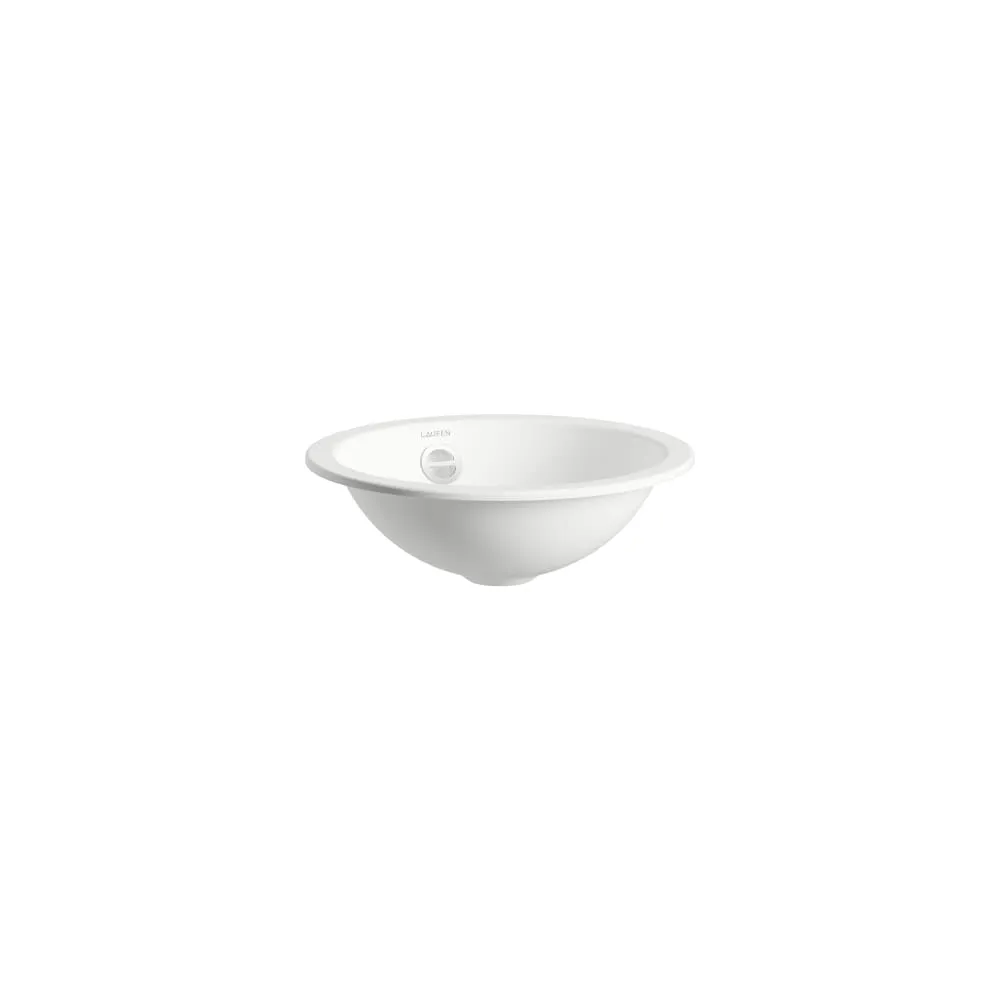 LAUFEN FORM Einbauwaschtisch von unten, aus Vitreon Stahl, ohne Armaturenbank, ohne Hahnloch, mit Überlauf, inklusive Befestigungsset, Überlaufgarnitur 325 x 325 x 110 mm #H513FM20001091 - 000 - Weiß