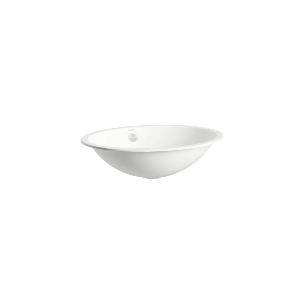 LAUFEN FORM Einbauwaschtisch von unten , aus Vitreon Stahl, ohne Armaturenbank, ohne Hahnloch, mit Überlauf, inklusive Befestigungsset, Überlaufgarnitur 525 x 425 x 150 mm #H513FM60001091 - 000 - Weiß