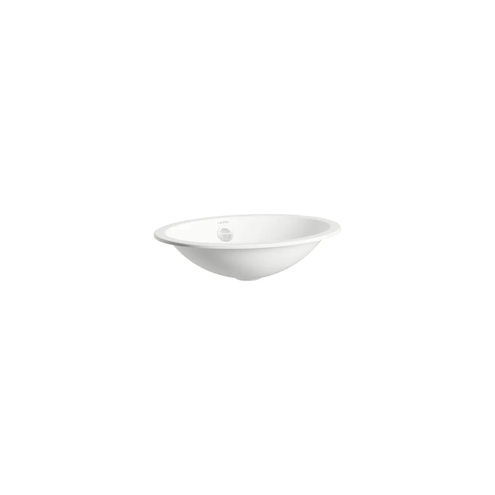 LAUFEN FORM Einbauwaschtisch von unten, aus Vitreon Stahl, ohne Armaturenbank, ohne Hahnloch, mit Überlauf, inklusive Überlaufgarnitur, Befestigungsset 425 x 325 x 110 mm #H513FM40001091 - 000 - Weiß