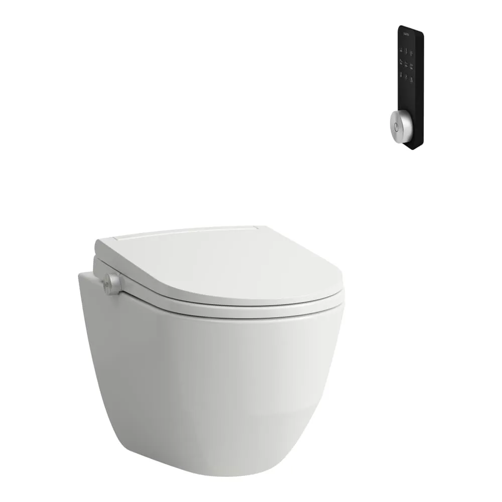 LAUFEN CLEANET PRO Dusch-WC, wandhängend Komfort, ohne Spülrand, inkl. Sitz und Deckel mit Absenkautomatik, Wasch-, Föhnfunktion, beheiztem Sitz, Fernbedienung, W-LAN & APP, UV-Desinfektion und Umgebungslicht 560 x 370 x 425 mm #H601890000S002 - 000 - Weiß