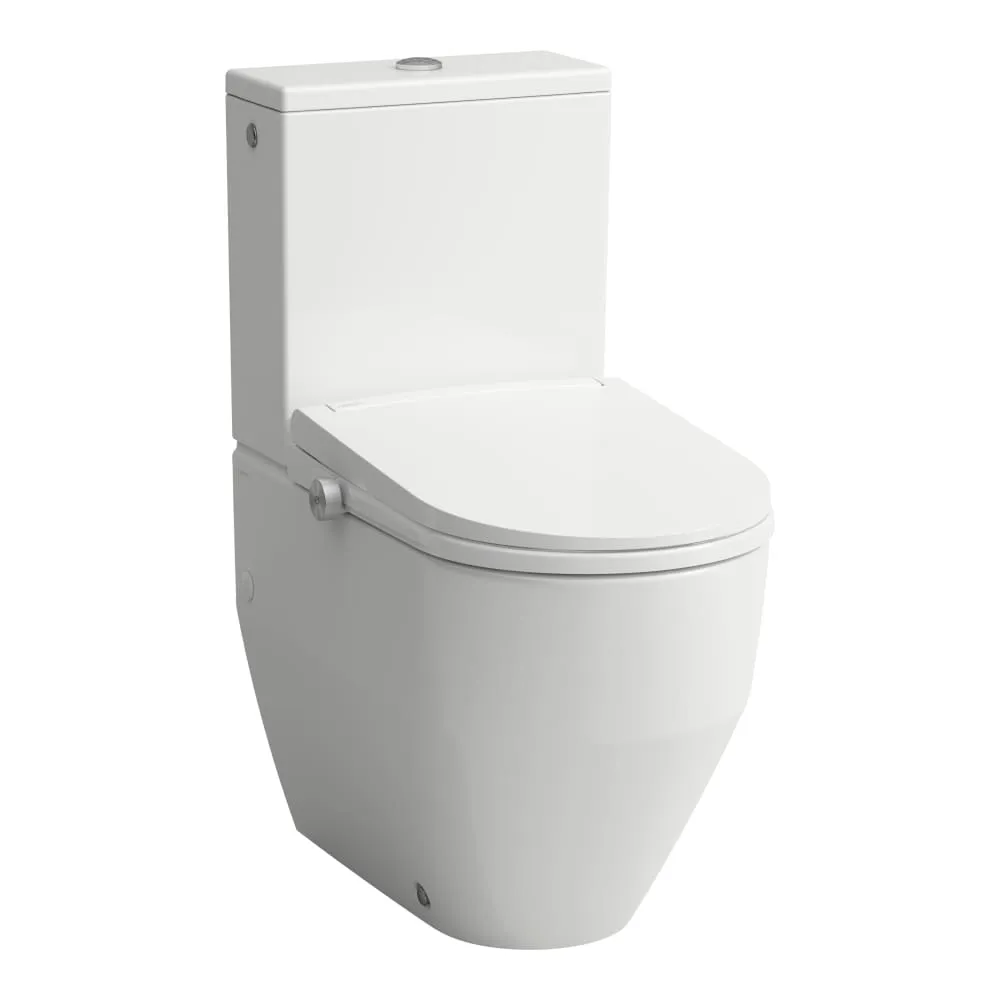 LAUFEN CLEANET PRO LITE-Version, Dusch-WC, bodenstehende Keramik-Kombination, ohne Spülrand, inkl. Sitz und Deckel und Absenkautomatik, W-LAN & APP, UV-Desinfektion und Umgebungslicht 650 x 370 x 515 mm #H615890000S002 - 000 - Weiß