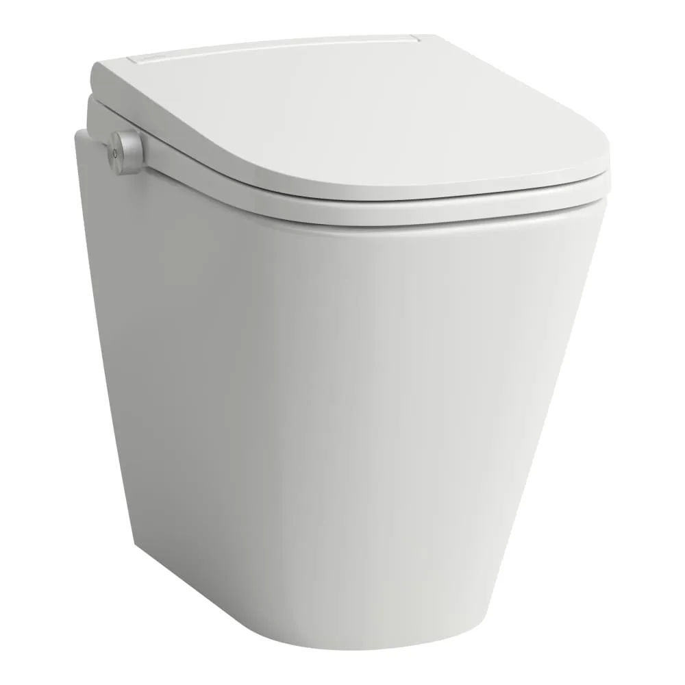 LAUFEN CLEANET MEDA Dusch-WC Bodenstehende Keramik, silent flush, ohne Spülrand, inkl. Sitz und Deckel mit Absenkautomatik, Wasch-, Föhnfunktion, beheiztem Sitz, Fernbedienung, W-LAN & APP, UV-Desinfektion und Umgebungslicht 540 x 370 x 515 mm #H605110000S002 - 000 - Weiß
