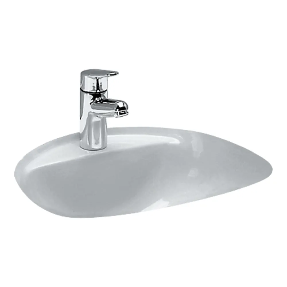LAUFEN BIJOU Einbauwaschtisch von unten, mit Armaturenbank, geschliffen 480 x 400 x 215 mm #H8112300000001 - 000 - Weiß