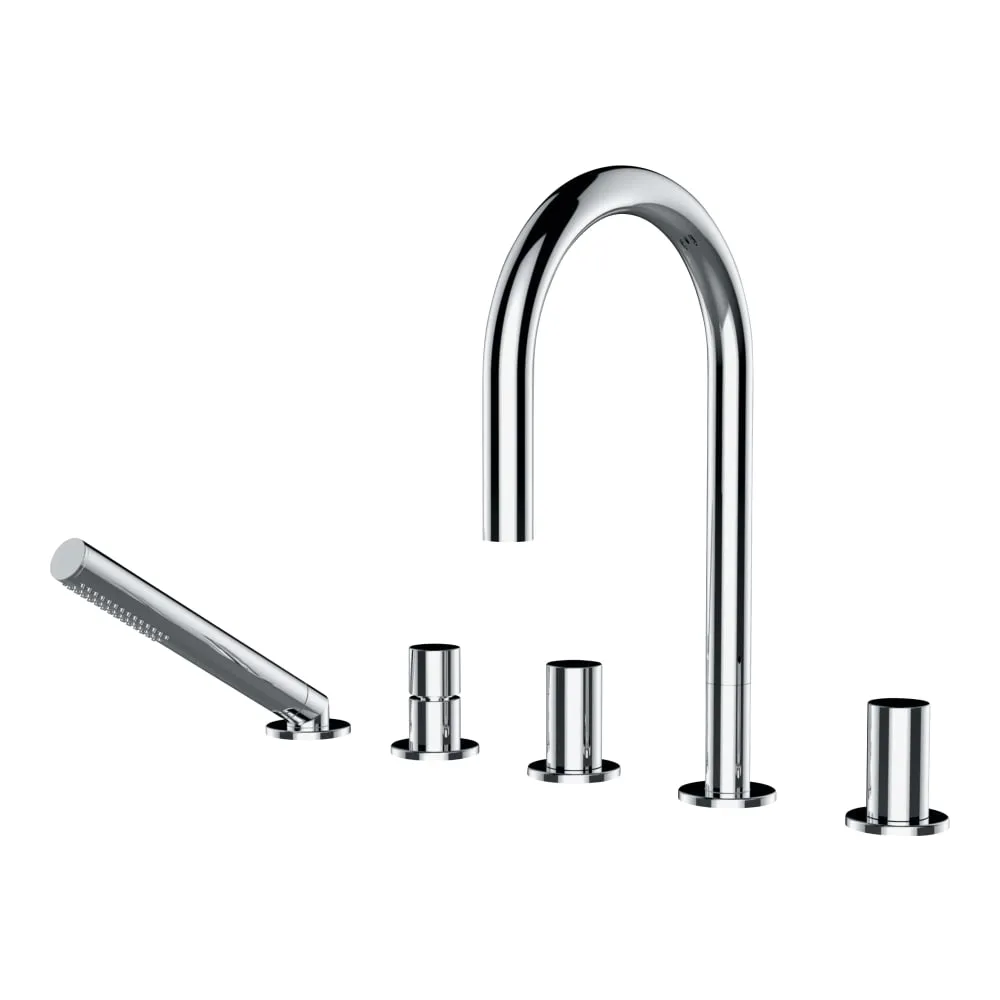 LAUFEN Kartell LAUFEN 5-Loch Wannenfüllkombination, Ausladung 173 mm, Festauslauf, ohne Platte, mit Handbrause TwinStick #H3223350042821