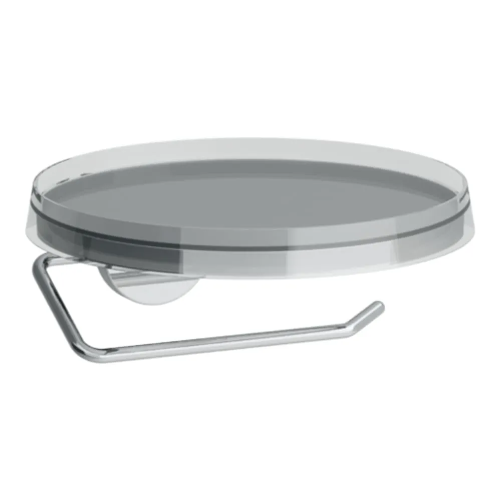 LAUFEN Kartell LAUFEN Papierrollenhalter, Ø 185 mm, inklusive Ablageschale 'disc' kristallklar 185 x 185 x 80 mm #H3843320040001 - 004 - Verchromt