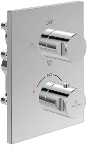 VILLEROY BOCH Universal Taps & Fittings Unterputz-Thermostat mit Dreiwege-Mengenregulierung,für Dusche, Rund, Chrom #TVD00000100061
