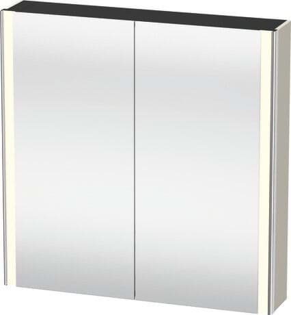 DURAVIT Spiegelschrank XS7112 Design by Kurt Merki Jr. #XS7112091910000 - Farbe M07, Betongrau, Material Korpus: Hochverdichtete Dreischicht-Holzspanplatte, Steckdose: Integriert, Anzahl Steckdosen: 1, Typ Steckdose: F 800 x 155 mm