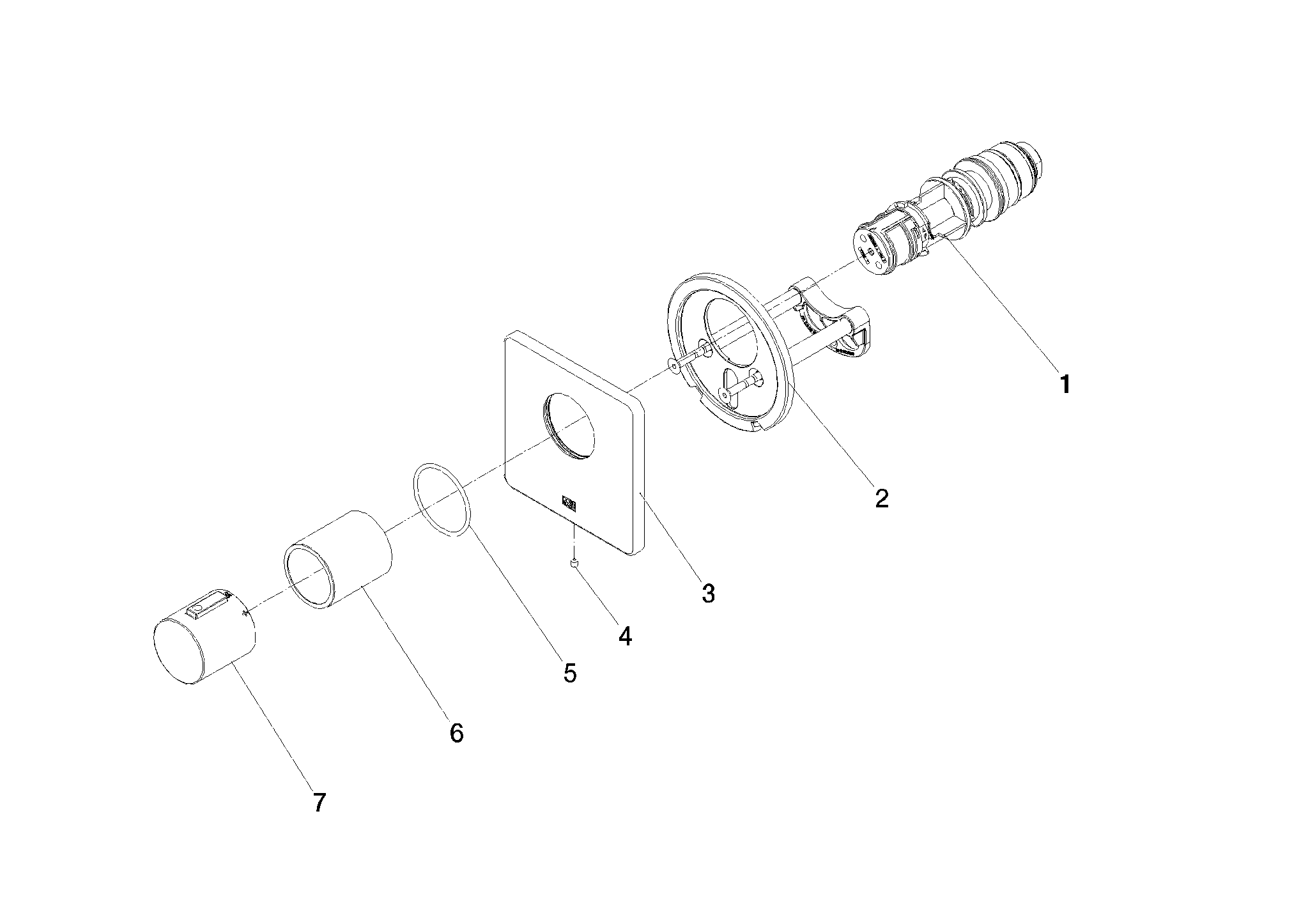 DORNBRACHT LULU xTOOL UP-Thermostat ohne Mengenregulierung 3/4" - Platin gebürstet #36503710-06