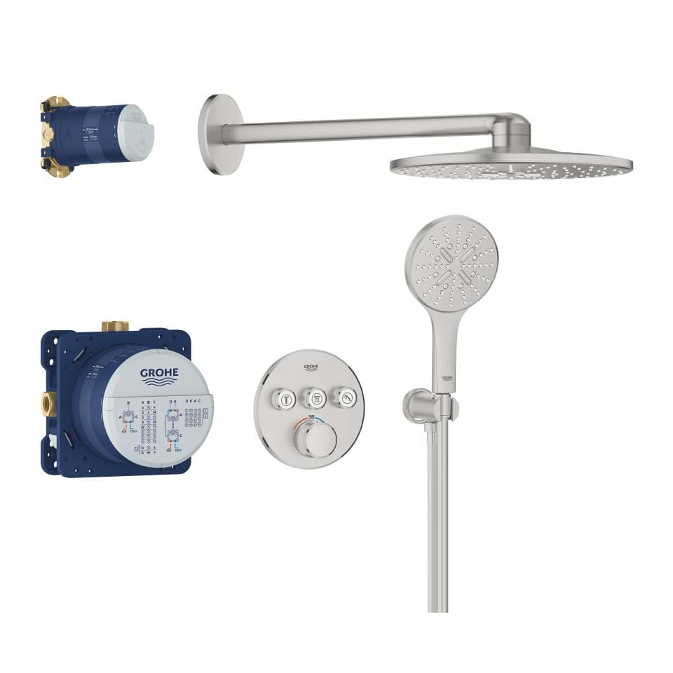 GROHE Grohtherm SmartControl Duschsystem Unterputz mit Rainshower SmartActive 310 #34863DC0 - supersteel