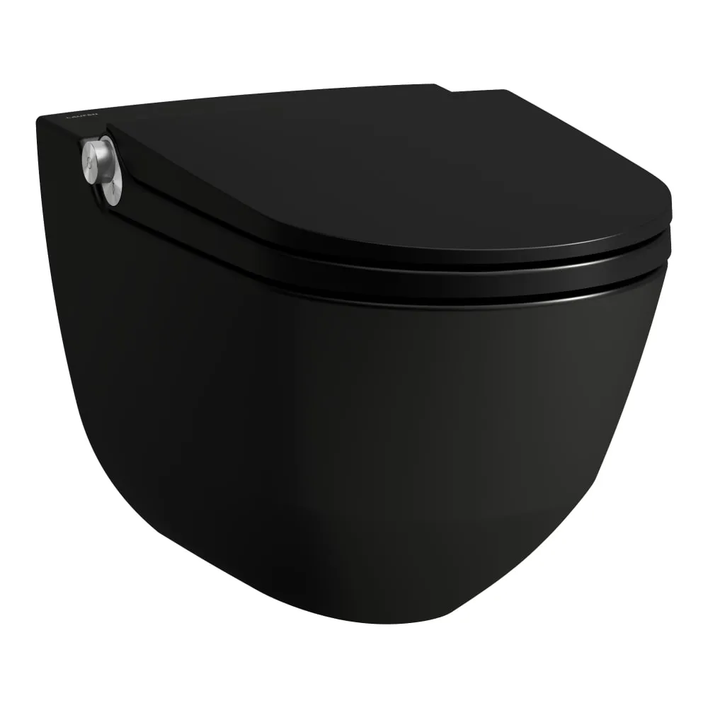 LAUFEN CLEANET RIVA Dusch-WC, wandhängend, Tiefspüler, ohne Spülrand, inkl. WC-Sitz mit Deckel, abnehmbar, mit Absenkautomatik, inkl. Fernbedienung mit Touchscreen 600 x 395 x 415 mm #H8206917160001 - 716 - Schwarz matt