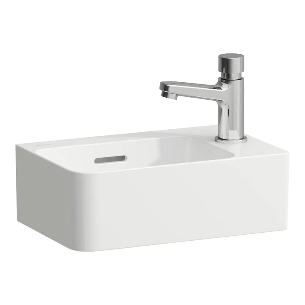 LAUFEN VAL Handwaschbecken, mit Hahnlochbank rechts 340 x 220 x 115 mm #H8152804001141 - 400 - Weiẞ LCC (LAUFEN Clean Coat)