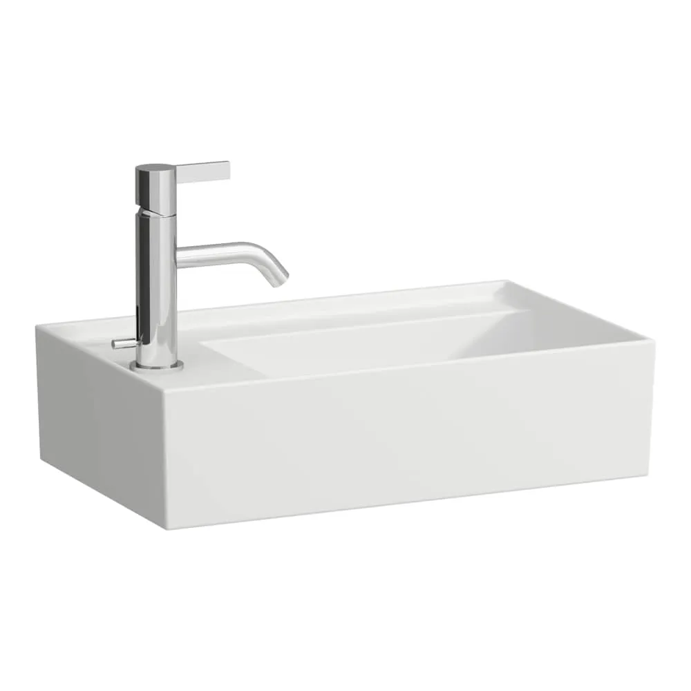 LAUFEN Kartell LAUFEN Handwaschbecken, Armaturenbank links, mit verdecktem Ablauf 460 x 280 x 120 mm #H8153357571121 - 757 - Weiß matt