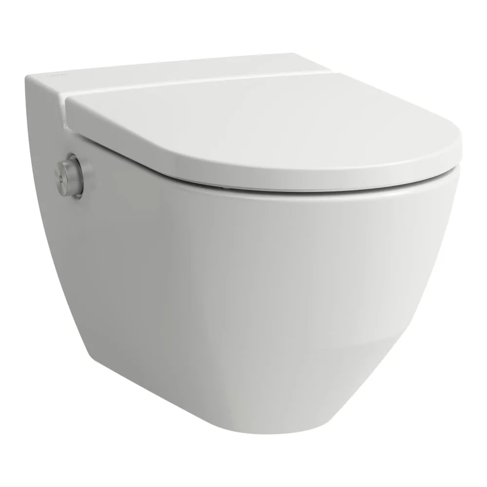 LAUFEN CLEANET NAVIA Dusch-WC spülrandlos, wandhängend, Tiefspüler, inkl. WC-Sitz mit Deckel, abnehmbar, mit Absenkautomatik 580 x 370 x 380 mm #H8206017570001 - 757 - Weiß matt