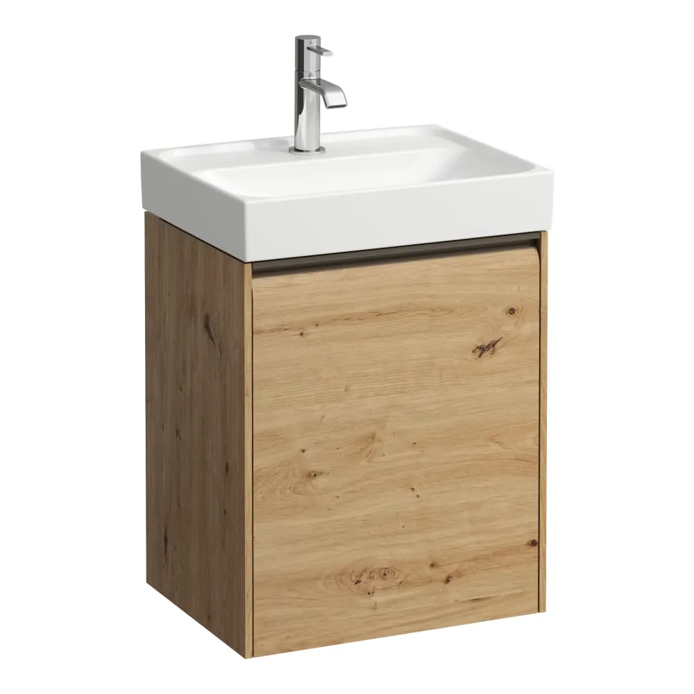 LAUFEN MEDA Waschtischunterbau 450, 1 Tür, Scharnier rechts, passend zu Handwaschbecken H815111 435 x 340 x 515 mm #H4215420112671 - 267 - Wildeiche