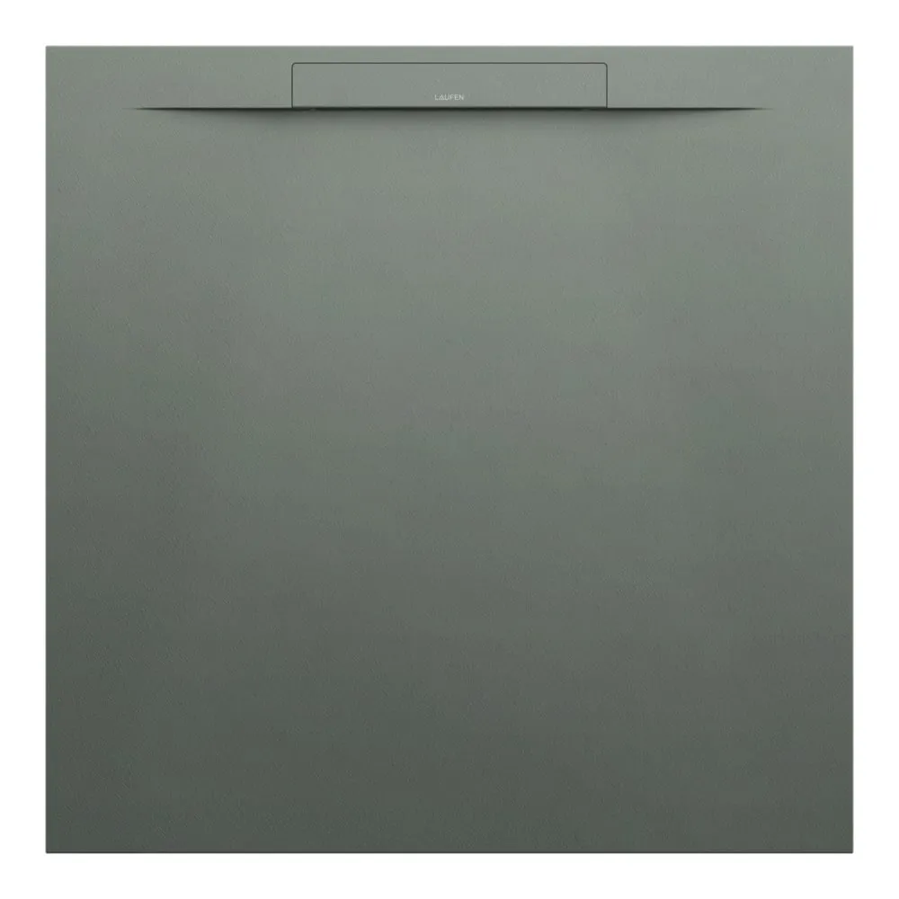 LAUFEN PRO S Duschwanne, aus Verbundwerkstoff Marbond, quadratisch, linearer Ablauf an kurzer Seite 900 x 900 x 28 mm #H2101800790001 - 079 - Betongrau