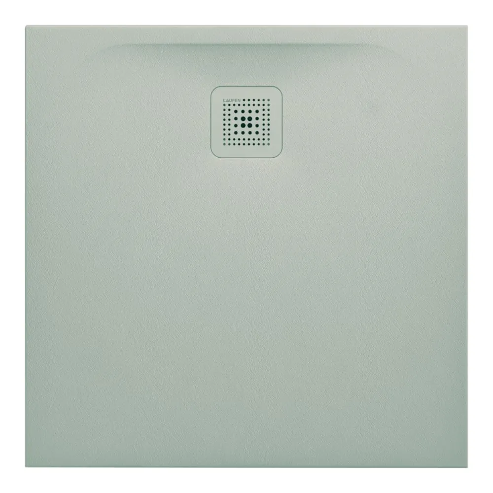 LAUFEN PRO Duschwanne, aus Verbundwerkstoff Marbond, superflach, quadratisch, Ablauf seitlich 800 x 800 x 29 mm #H2109500770001 - 077 - Hellgrau matt strukturiert