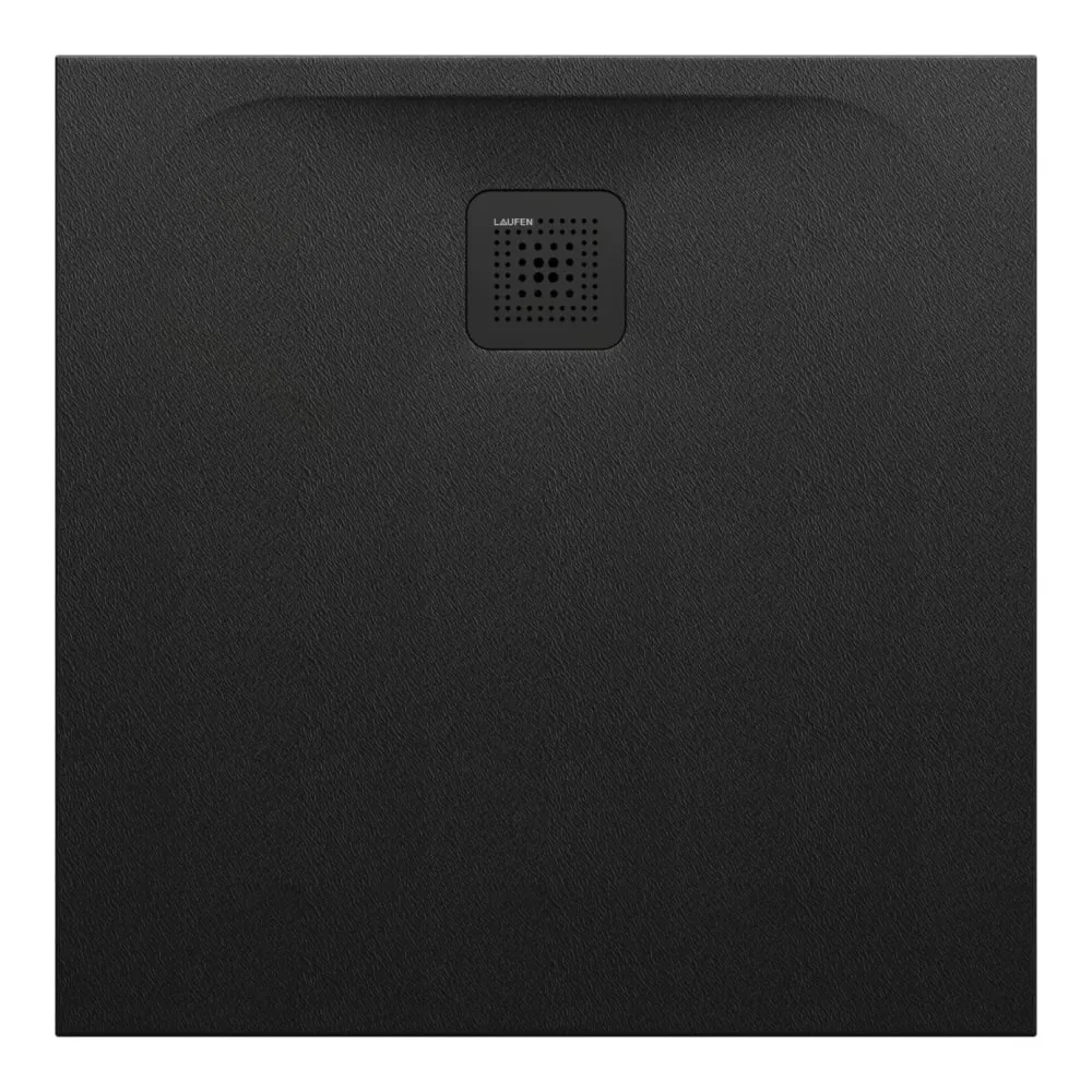 LAUFEN PRO Duschwanne, aus Verbundwerkstoff Marbond, superflach, quadratisch, Ablauf seitlich 800 x 800 x 29 mm #H2109500800001 - 080 - Schwarz