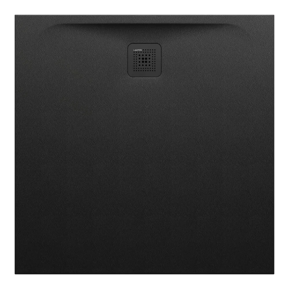LAUFEN PRO Duschwanne, aus Verbundwerkstoff Marbond, superflach, quadratisch, Ablauf seitlich 1000 x 1000 x 33 mm #H2119520800001 - 080 - Schwarz