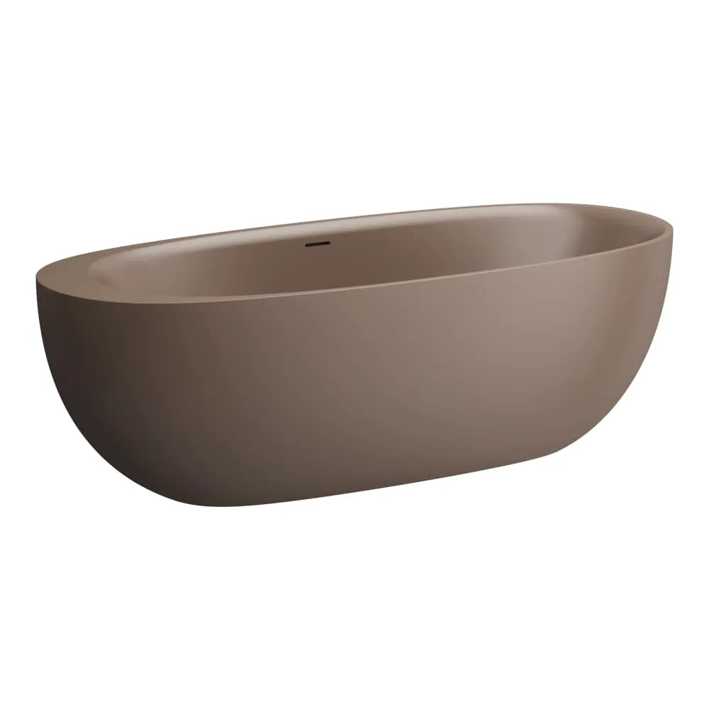 LAUFEN ILBAGNOALESSI Freistehende Badewanne, aus Mineralgusswerkstoff Sentec, mit Mittelablauf 1850 x 800 x 590 mm #H2209721880001 - 188 - Caffè matt