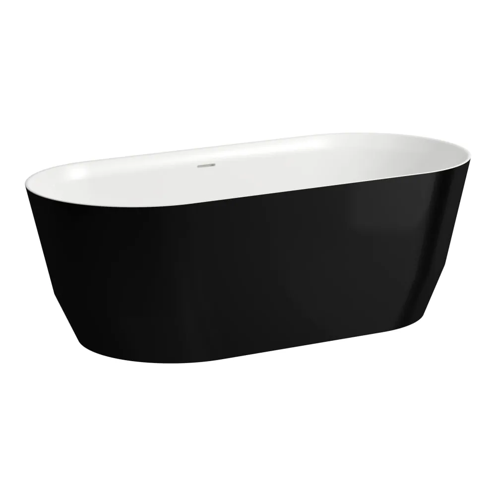 LAUFEN PRO Freistehende Badewanne, aus Verbundwerkstoff Marbond 1650 x 750 x 550 mm #H2399520640001 - 064 - Schwarz glänzend außen/weiß glänzend innen
