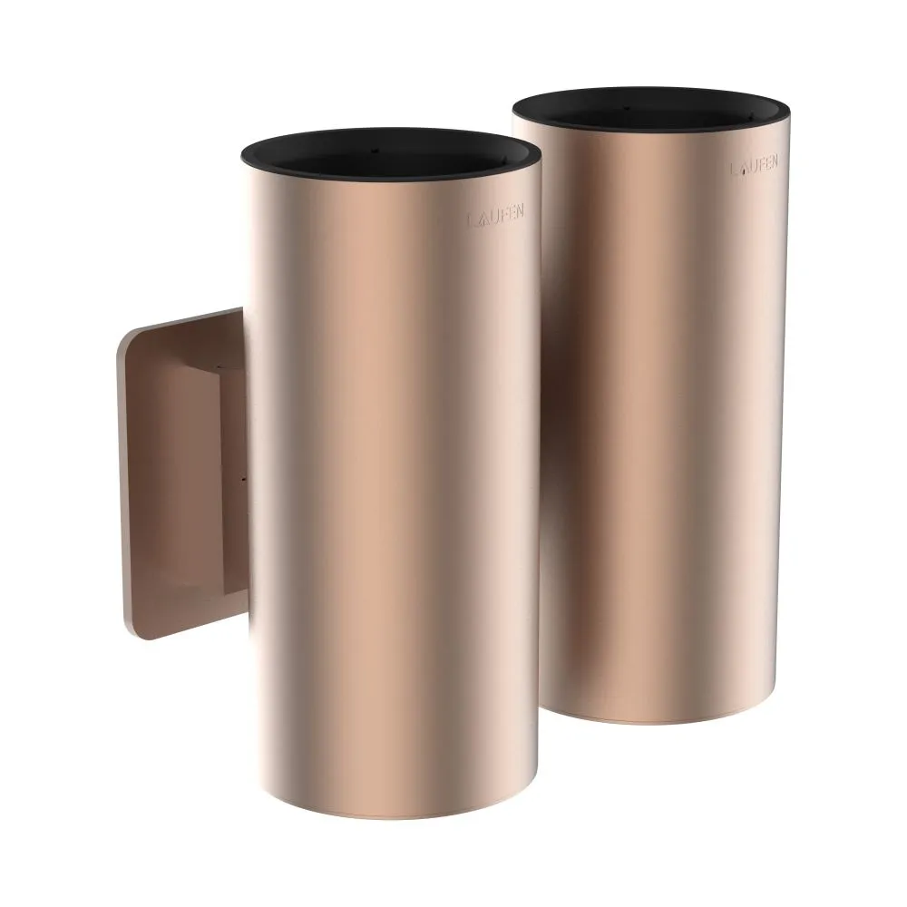 LAUFEN NIARA Doppel-Zahnputzbecherhalter 140 x 85 x 134 mm #H3820611680011 - 168 - PVD Rosegold gebürstet