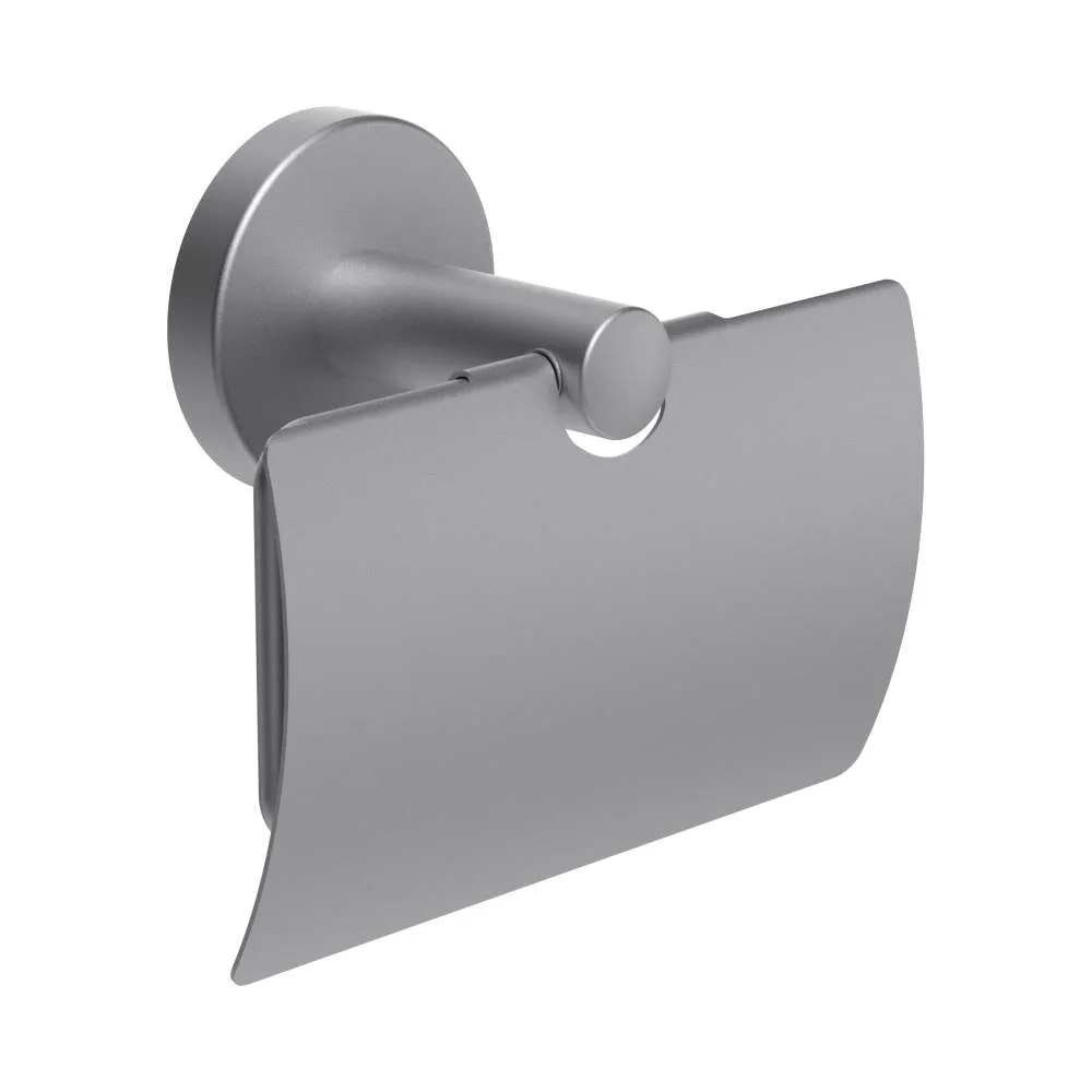 LAUFEN NIARA Papierrollenhalter mit Deckel, Metall, Klebemontage möglich 132 x 65 x 105 mm #H3840621610041 - 161 - Inox look brushed