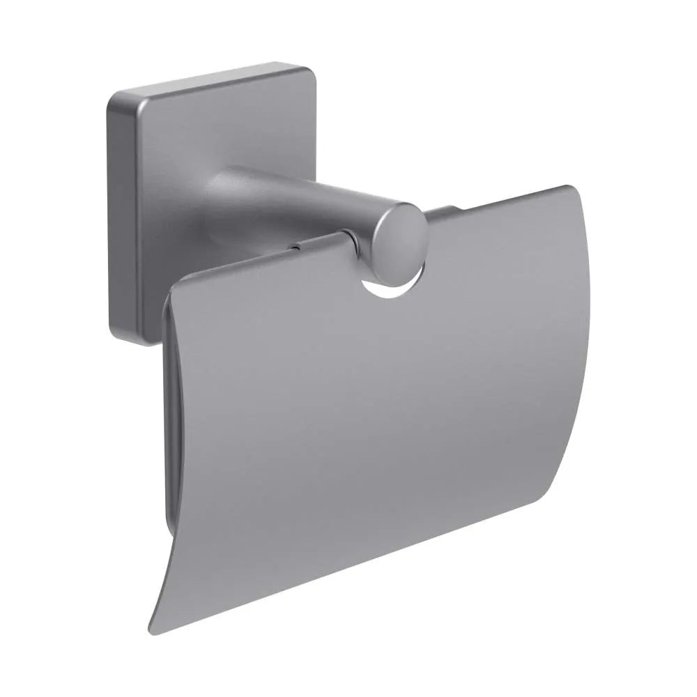 LAUFEN NIARA S Papierrollenhalter mit Deckel, Metall, Klebemontage möglich 132 x 67 x 105 mm #H3840721610031 - 161 - Inox look brushed