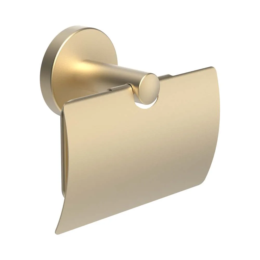 LAUFEN NIARA Papierrollenhalter mit Deckel, Metall, Klebemontage möglich 132 x 65 x 105 mm #H3840621650041 - 165 - Blassgold matt