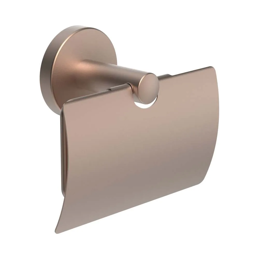 LAUFEN NIARA Papierrollenhalter mit Deckel, Metall, Klebemontage möglich 132 x 65 x 105 mm #H3840621680041 - 168 - PVD Rosegold gebürstet