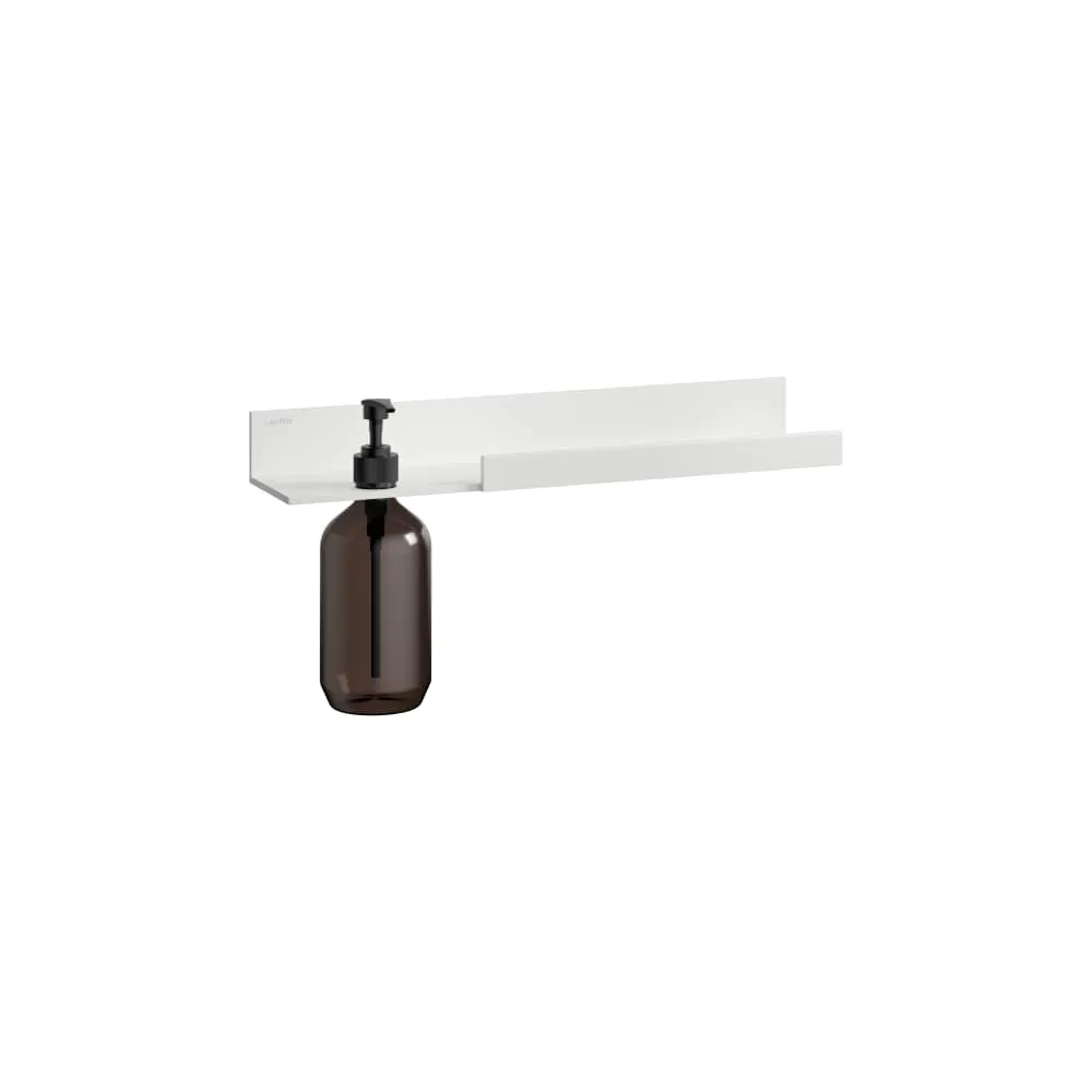 LAUFEN ASSIST Ablage 400 mm, Aluminium, Ausschnitt Lotionspender links, Ausschnitt Handtuch rechts, Kunststoffflasche 400 x 100 x 50 mm #H385AS12680021 - 268 - Weiß matt