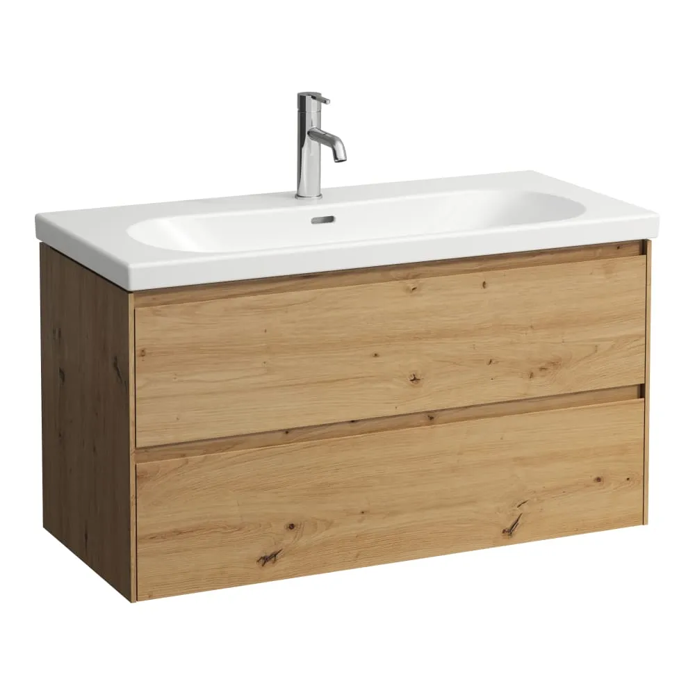 LAUFEN LANI Waschtischunterbau, 2 Schubladen, passend zu Waschtisch LUA H810089, LIVING CITY H818437, Kartell • LAUFEN H810337 985 x 450 x 515 mm #H4035621122671 - 267 - Wildeiche