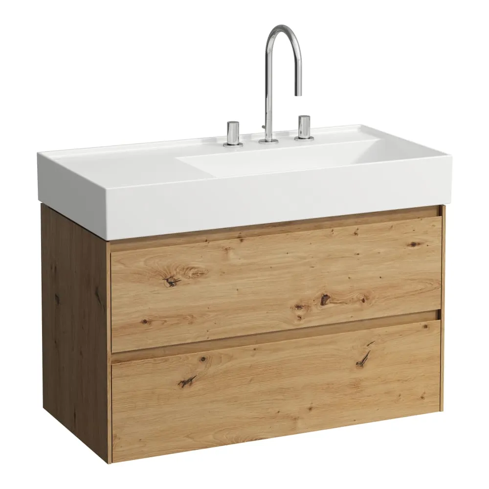 LAUFEN LANI Waschtischunterbau 900, 2 Schubladen, passend zu Kartell • LAUFEN Waschtisch H810339 880 x 450 x 515 mm #H4039621122671 - 267 - Wildeiche