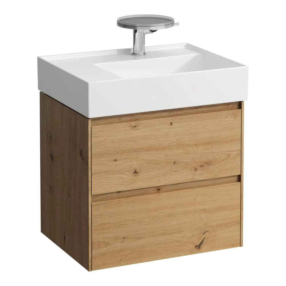 LAUFEN LANI Waschtischunterbau 600, 2 Schubladen, passend zu Kartell • LAUFEN Waschtisch H810335 585 x 450 x 515 mm #H4039421122671 - 267 - Wildeiche